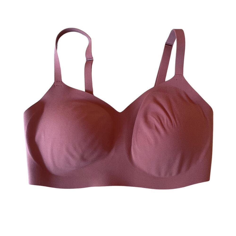 Athleta Wireless Seamless Padded Bra Maroon‎ Size Small 661B